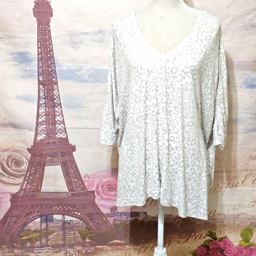 Laurie Felt Cream Leopard Print Tunic